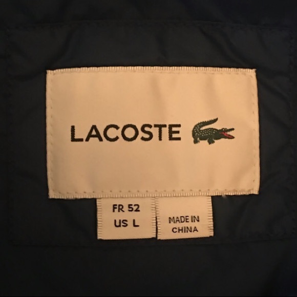 LACOSTE Large Puffer Vest Down Pocket Winter Hiking Outdoors Fishing Mens - Picture 6 of 6